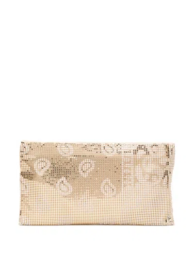 Benedetta Bruzziches Bandana-print Clutch Bag In Gold