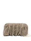 Benedetta Bruzziches Beaded Pleated Clutch Bag In Gold