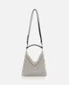 Benedetta Bruzziches Slouchy Draped Shoulder Bag With Rhinestone Embellishment In Rhinestone Mesh/crystal On Sil