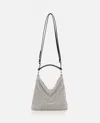 Benedetta Bruzziches Slouchy Draped Shoulder Bag With Rhinestone Embellishment In Silver