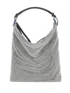 Benedetta Bruzziches Slouchy Draped Shoulder Bag With Rhinestone Embellishment