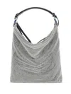 Benedetta Bruzziches Slouchy Draped Shoulder Bag With Rhinestone Embellishment