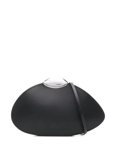 BENEDETTA BRUZZICHES BELLE DE JOUR SHOULDER BAG IN BLACK LEATHER