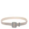 Benedetta Bruzziches Diamond Square Buckle Belt With Rhinestone Embellishment In Neutral