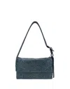 Benedetta Bruzziches Vitty La Mignon Crystal Mesh Shoulder Bag In Boyfriend Denim