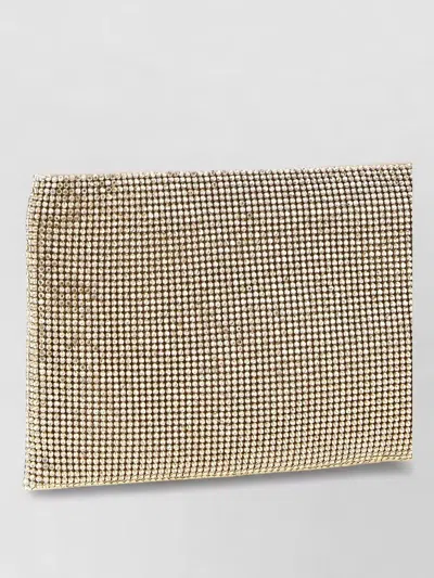 Benedetta Bruzziches Best Friend La Petite Rhinestone Chain Clutch In Neutral