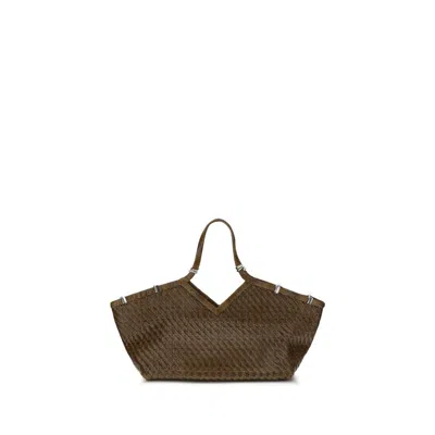 Benedetta Bruzziches Bicolor Buffalo Leather Handbag In Brown