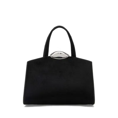 Benedetta Bruzziches Black Calf Hair Serena La Petite Handbag