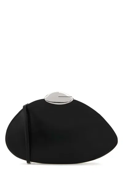 BENEDETTA BRUZZICHES BLACK LEATHER BELLE DE JOUR CLUTCH