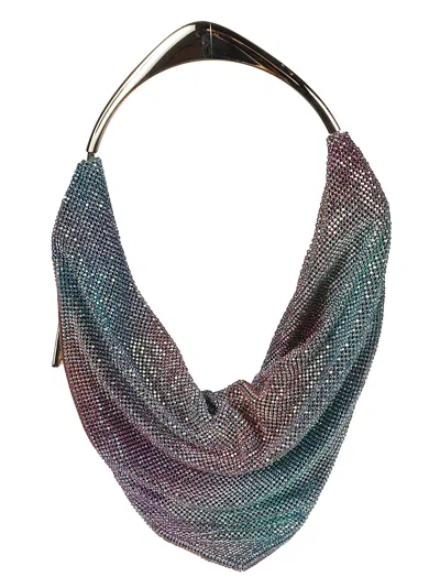Benedetta Bruzziches Blue Organic Silk Crystal Embellishment Bag