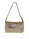 Benedetta Bruzziches Rectangular Soft Shoulder Bag Strap Detail In Gold