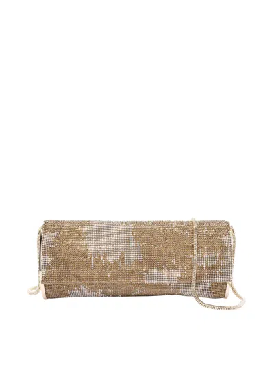 Benedetta Bruzziches Kate Crystals Crossbody Bag In Gold