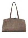 Benedetta Bruzziches Structured Calfskin Handbag With Metallic Clasp In Gray