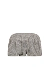 Benedetta Bruzziches Crystal Embellished Fold-over Clutch Bag In Silver