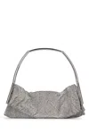 Benedetta Bruzziches Chainmail Gathered Clutch Metallic Silver Handle In Silver