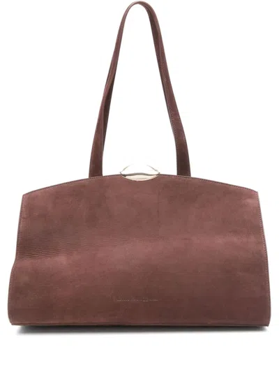 BENEDETTA BRUZZICHES BROWN SUEDE SHOULDER BAG
