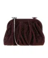 Benedetta Bruzziches Embellished Fabric Small Venus Clutch In Red