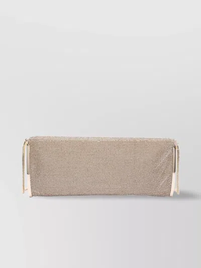 Benedetta Bruzziches Chain Strap Rectangular Shoulder Bag With Rhinestone Embellishment