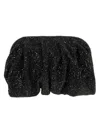 Benedetta Bruzziches Rhinestone And Satin Venus La Petite James Bond Pochette In Black