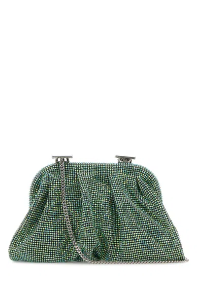 Benedetta Bruzziches Venus La Grande Crystal-embellished Clutch Bag In Green