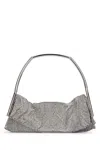 Benedetta Bruzziches Chainmail Gathered Clutch Metallic Silver Handle In Silver