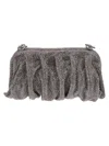 Benedetta Bruzziches Venus La Grande Metallic Crystal Clutch Bag In Gray