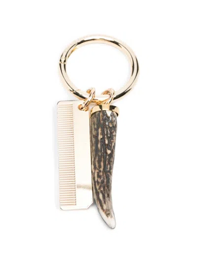 Benedetta Bruzziches Comb Horn Keyring In Gold