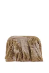 Benedetta Bruzziches Compact Bag In Sparkling Gold Rhinestone Mesh With Hook Closure