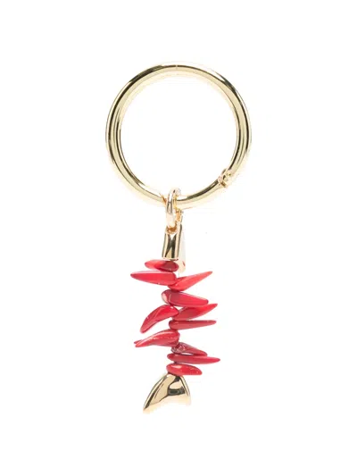 Benedetta Bruzziches Coral-charm Keyring In Red