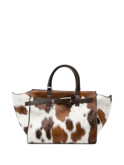 Benedetta Bruzziches Cow-print Tote Bag In Brown