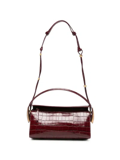 Benedetta Bruzziches Croc-effect Leather Shoulder Bag In Red