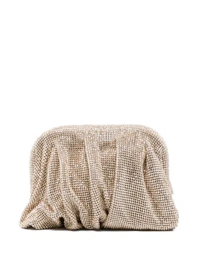 Benedetta Bruzziches Crystal Chain Clutch Bag In Gold