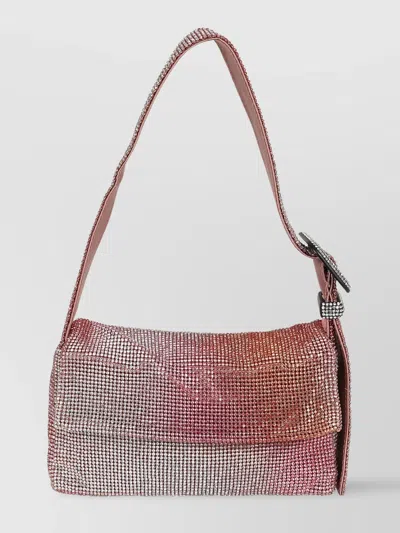 Benedetta Bruzziches Crystal Chain Shoulder Bag In Pink