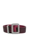Benedetta Bruzziches Crystal-embellished Belt In Burgundy