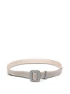 Benedetta Bruzziches Diamond Square Buckle Belt With Rhinestone Embellishment In Neutral