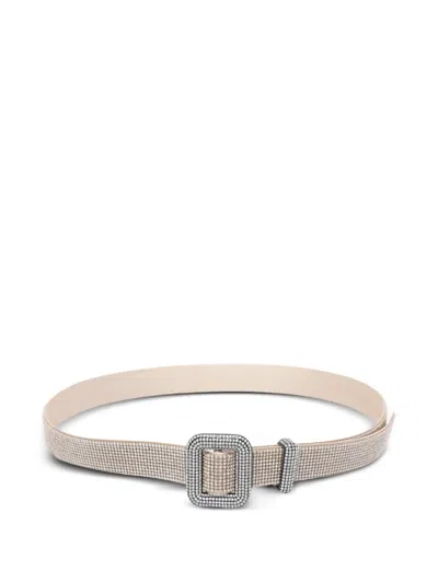 Benedetta Bruzziches Crystal-embellished Buckle Belt In Gold