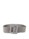 Benedetta Bruzziches Crystal-embellished Buckle Belt In Gray