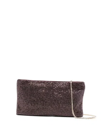 Benedetta Bruzziches Crystal-embellished Clutch Bag In Purple