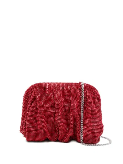 Benedetta Bruzziches Crystal-embellished Clutch Bag In Red