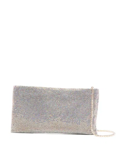 Benedetta Bruzziches Crystal-embellished Clutch Bag In Silver