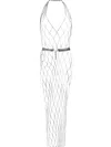 Benedetta Bruzziches Crystal-embellished Halterneck Dress In Metallic