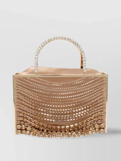 Benedetta Bruzziches Crystal Embellished Metallic Tote Bag