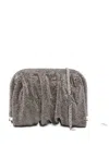 Benedetta Bruzziches Crystal-embellished Pleated Clutch Bag In Silver
