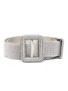 Benedetta Bruzziches Silk Rhinestone Mesh Belt With Sophisticated Buckle In Silver