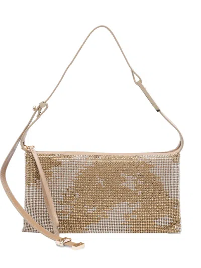 Benedetta Bruzziches Crystal-embellished Shoulder Bag In Brown
