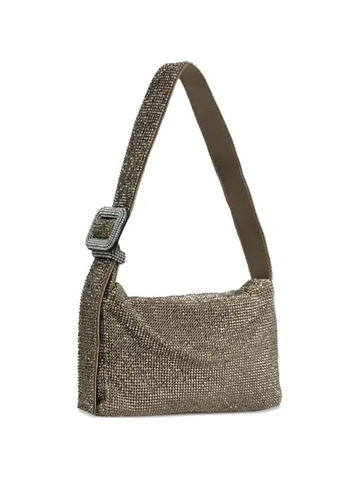 Benedetta Bruzziches Crystal-embellished Shoulder Bag In Brown