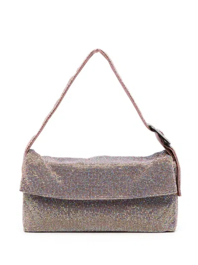 Benedetta Bruzziches Crystal-embellished Shoulder Bag In Pink
