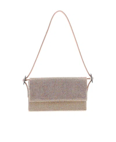 Benedetta Bruzziches Crystal Flip Shoulder Bag In Nude