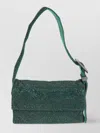 Benedetta Bruzziches Crystal Mesh Silk Satin Shoulder Bag