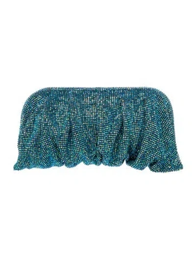 Pre-owned Benedetta Bruzziches Crystal Minaudière In Blue